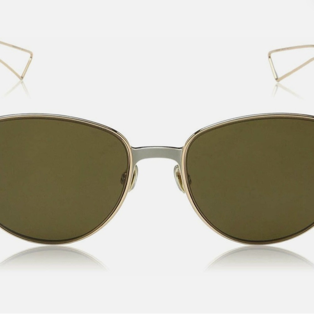 Dior Gold and Gray Glasses with Modern Minimalist Design